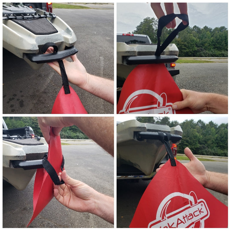 YakAttack Get Hooked Logo Tow Flag - available at Trusty Sail & Paddle, Morehead City NC
