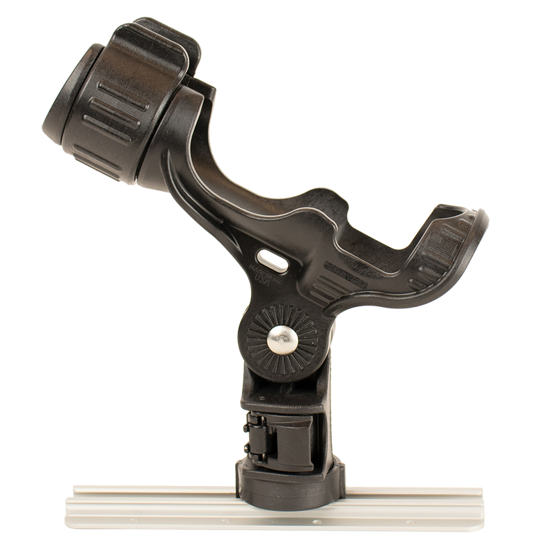 YakAttack Omega™ Rod Holder with Track Mounted LockNLoad™ Mounting System - available at Trusty Sail & Paddle, Morehead City NC