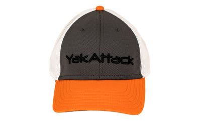 YakAttack Logo Trucker Hat - Orange/Grey